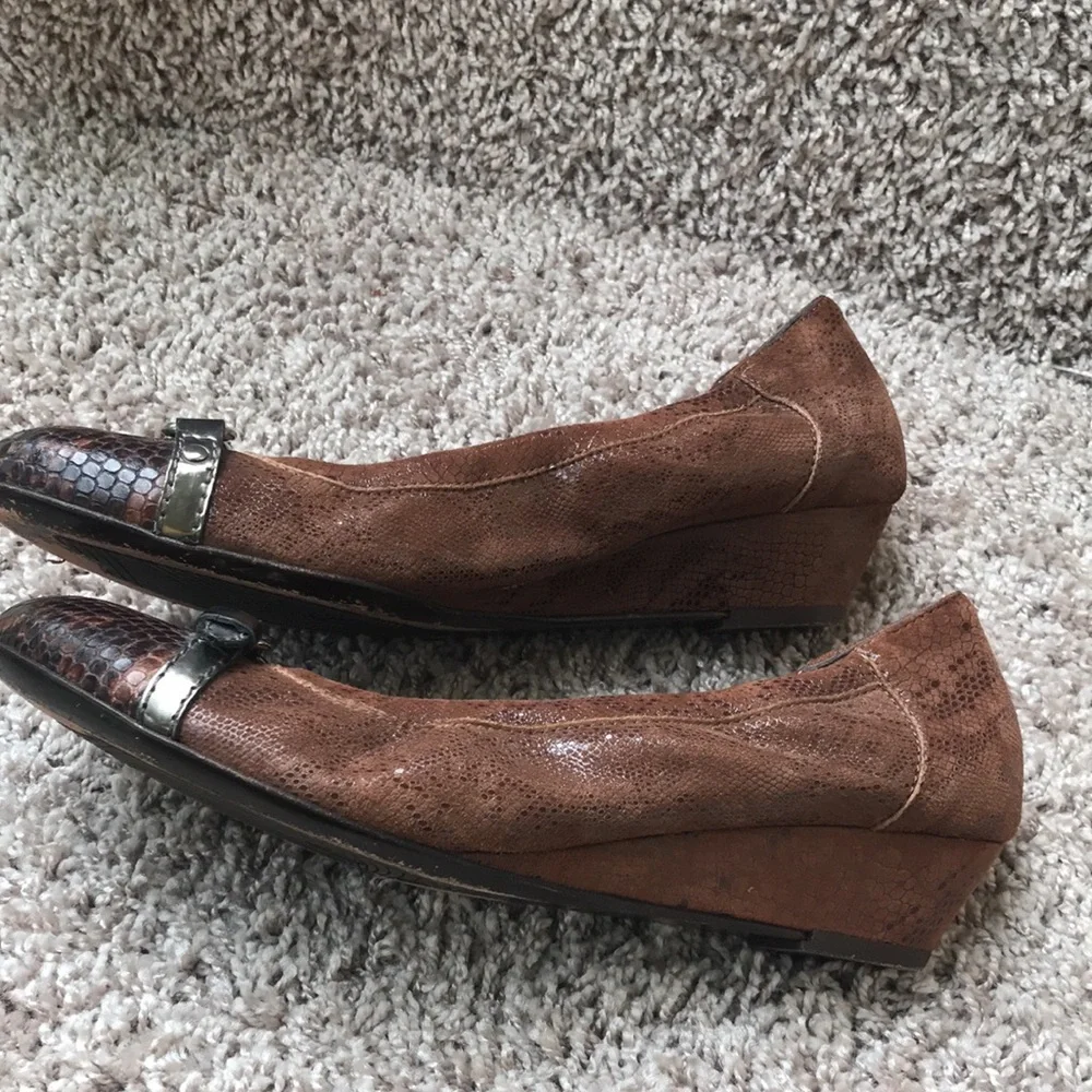 Attilio Giusti Leombruni Cap toe wedges size 38 EU 8 US